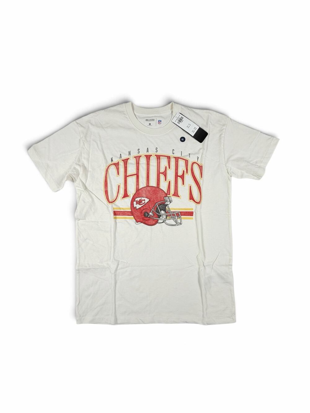 NEW Hollister NFL Kansas City Chiefs Graphic T-Shirt Cream XS